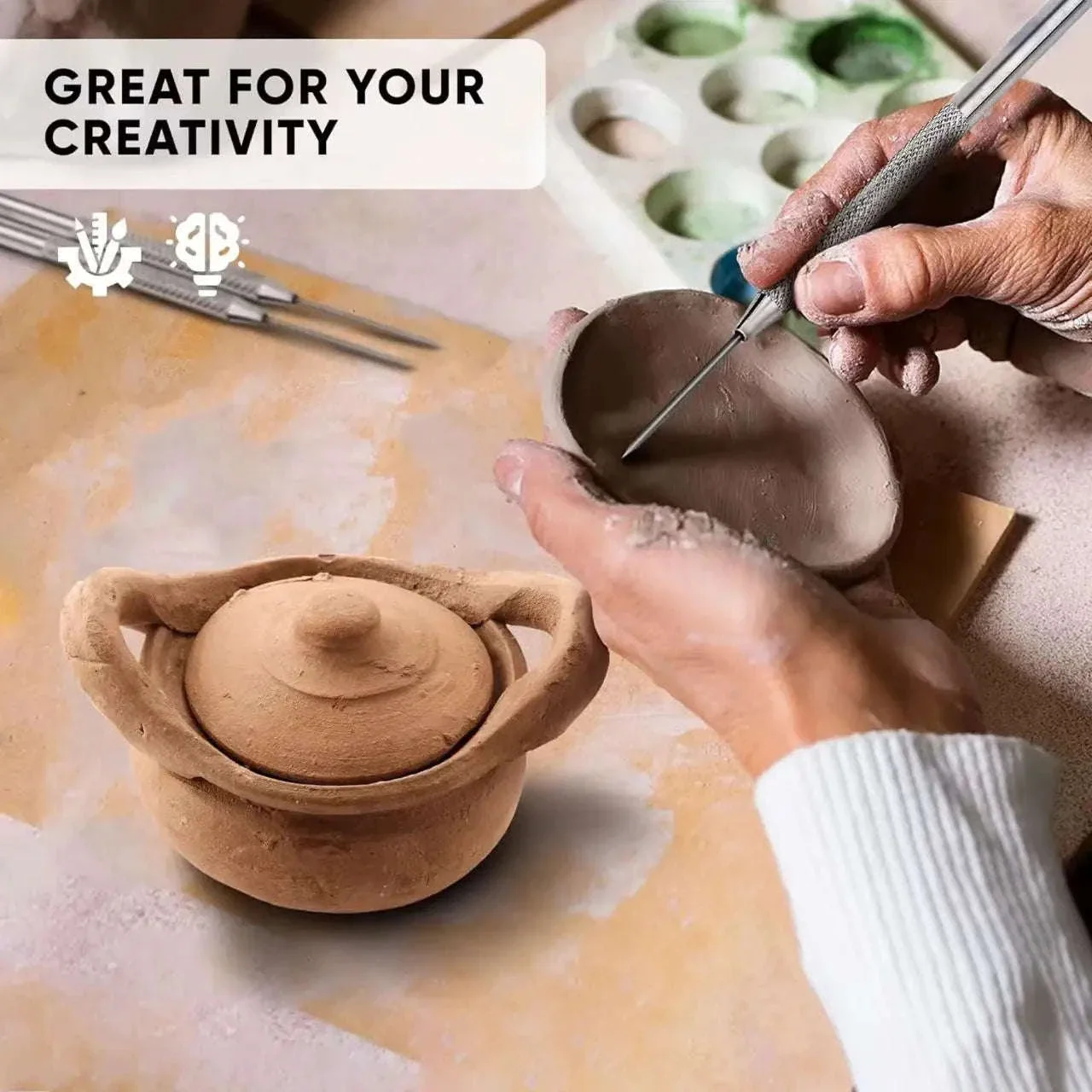 Clay Sculpting Needle & Texture Tool Set for Ceramics and DIY Craft - Image 9