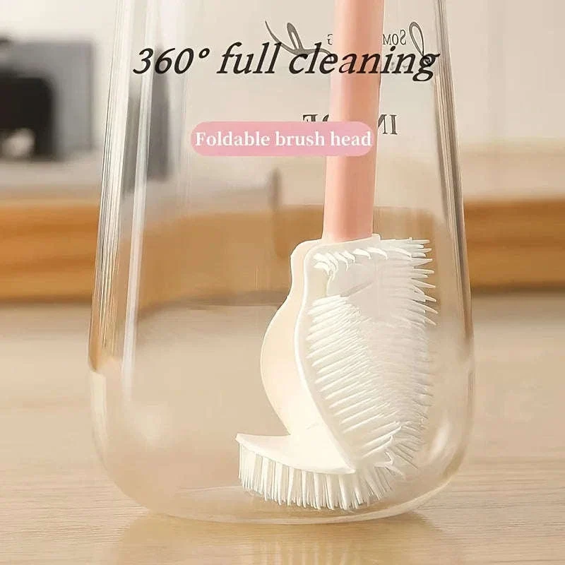 Foldable 360° Silicone Bottle Brush for Deep Cleaning