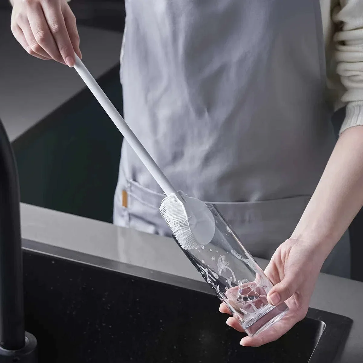 Foldable 360° Silicone Bottle Brush for Deep Cleaning - Image 2