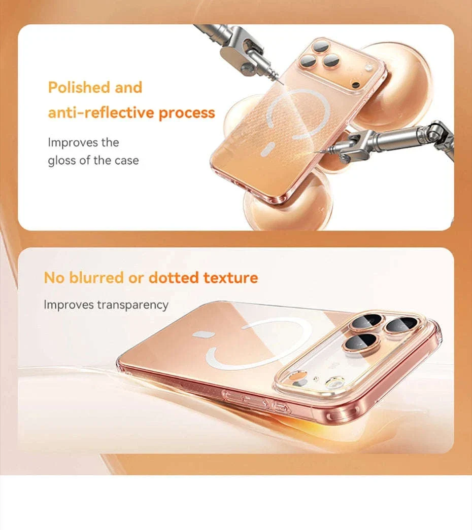 Clear Magnetic iPhone 17 Case with MagSafe Slim Anti-Yellow Cover - Image 13