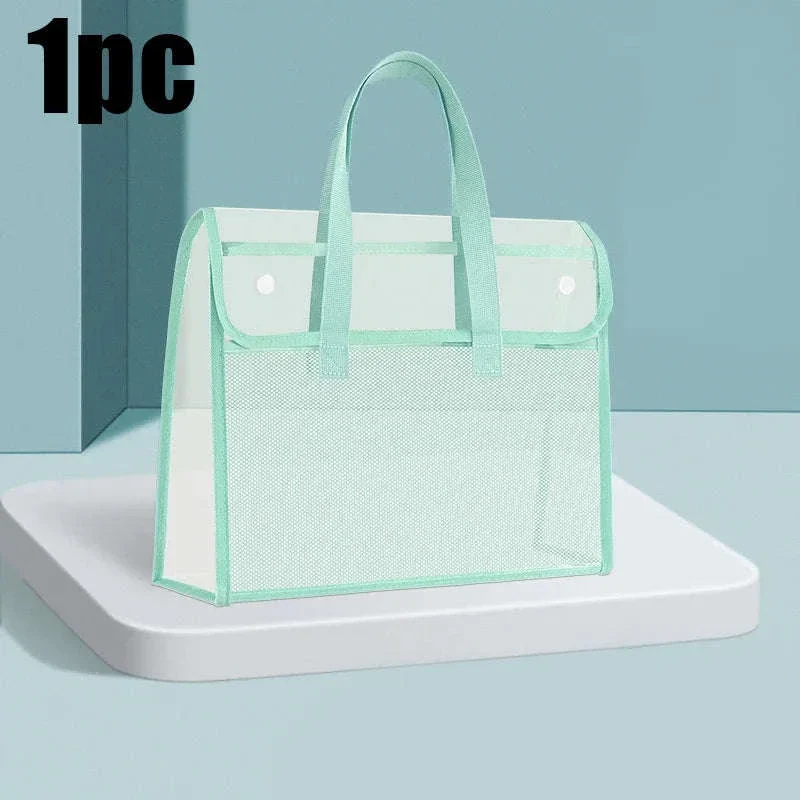 Clear PVC Tote Bag Large Capacity Waterproof with Reinforced Handle - Image 15