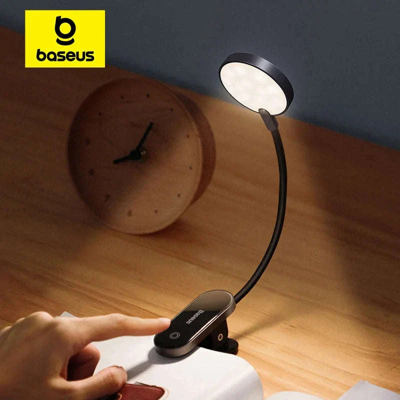Clip-On LED Desk Lamp with Rechargeable Battery & Touch Dimming