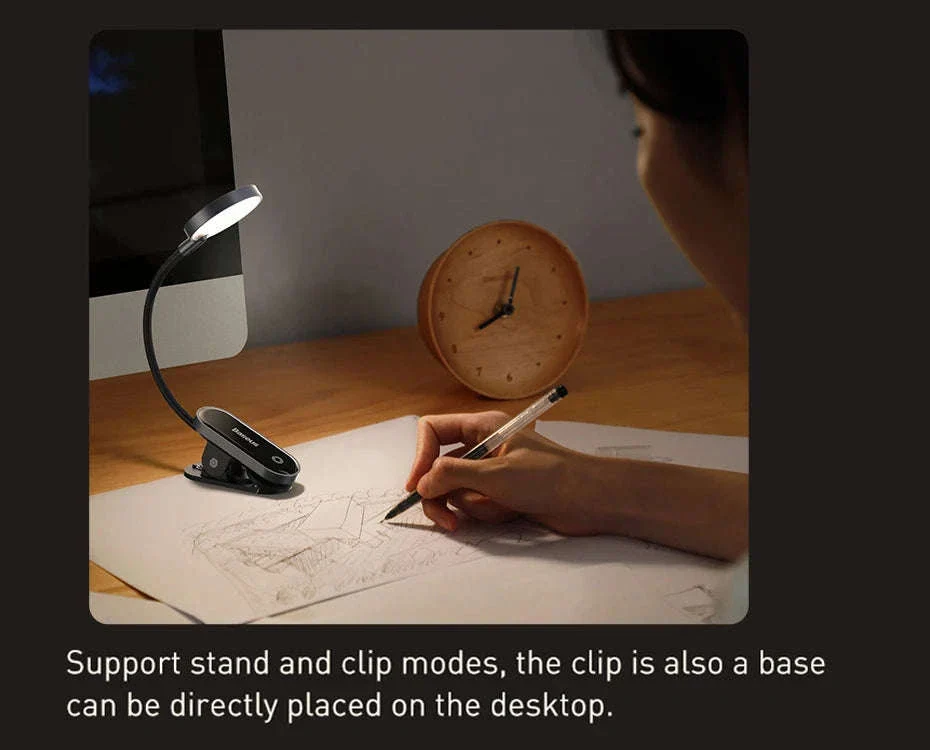 Clip-On LED Desk Lamp with Rechargeable Battery & Touch Dimming - Image 14