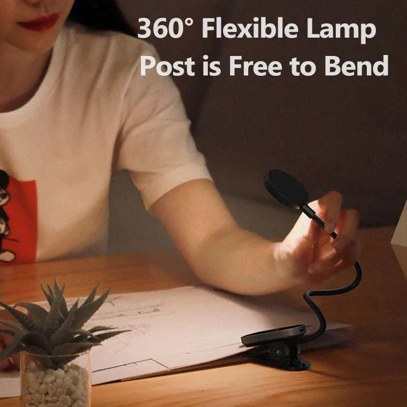 Clip-On LED Desk Lamp with Rechargeable Battery & Touch Dimming - Image 4
