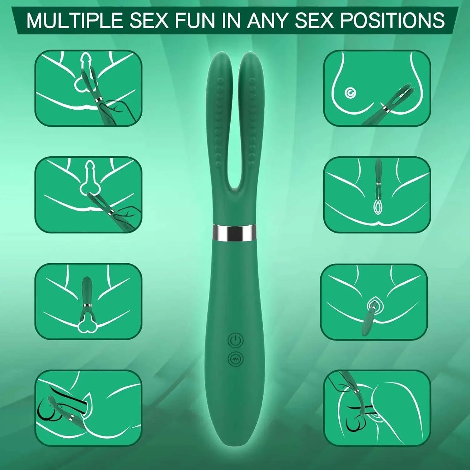 Clitoral Vibrator with Rabbit Ears, 9 Modes, USB Charging - Image 5