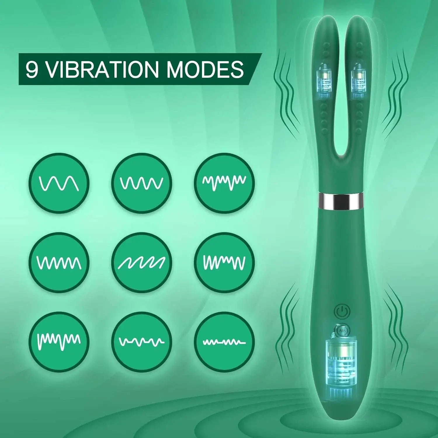 Clitoral Vibrator with Rabbit Ears, 9 Modes, USB Charging - Image 6