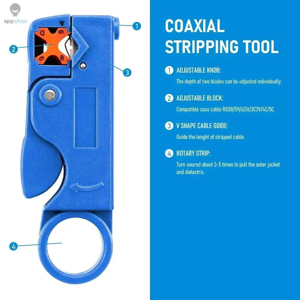 Coaxial Cable Stripper Pliers with Adjustable Blades - Image 9