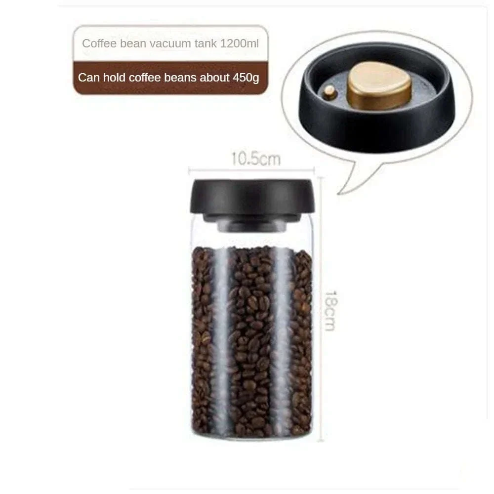 Vacuum Sealed Glass Coffee Storage Jar for Fresh Beans - Image 10