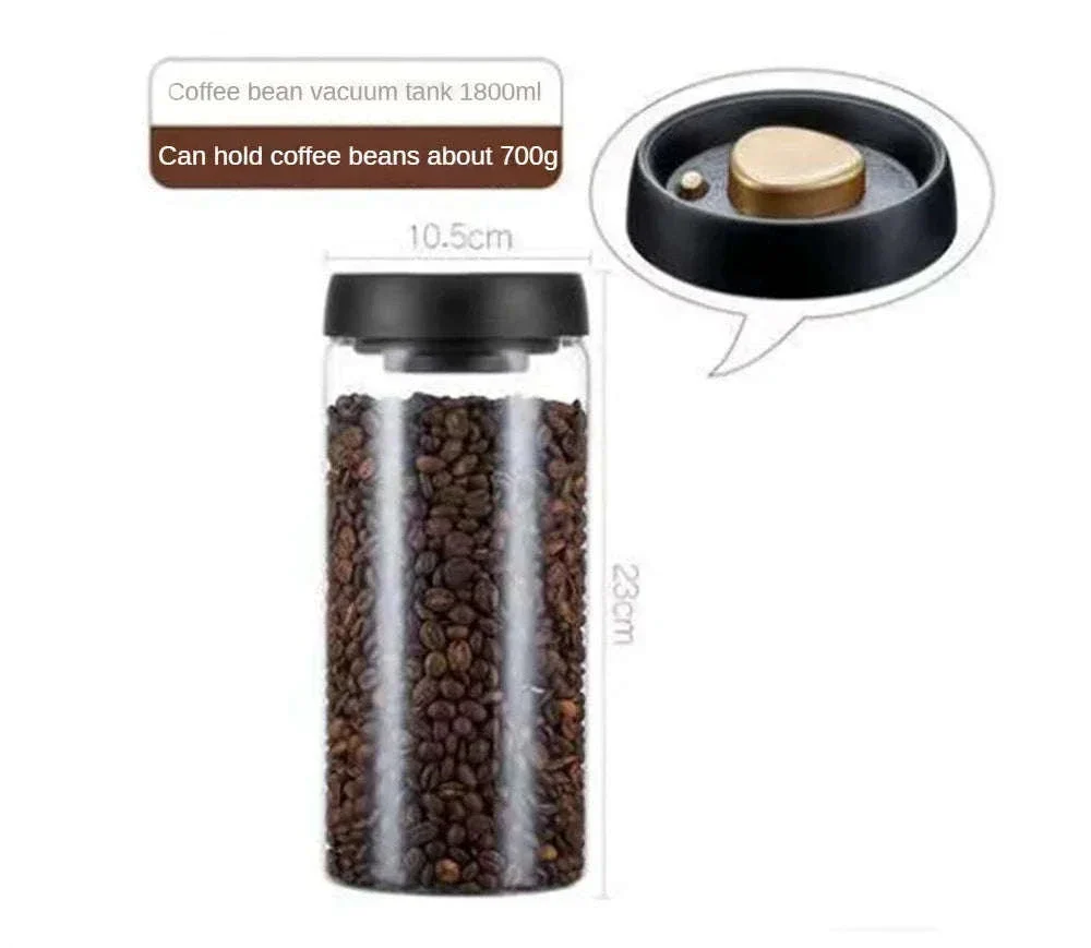 Vacuum Sealed Glass Coffee Storage Jar for Fresh Beans - Image 11