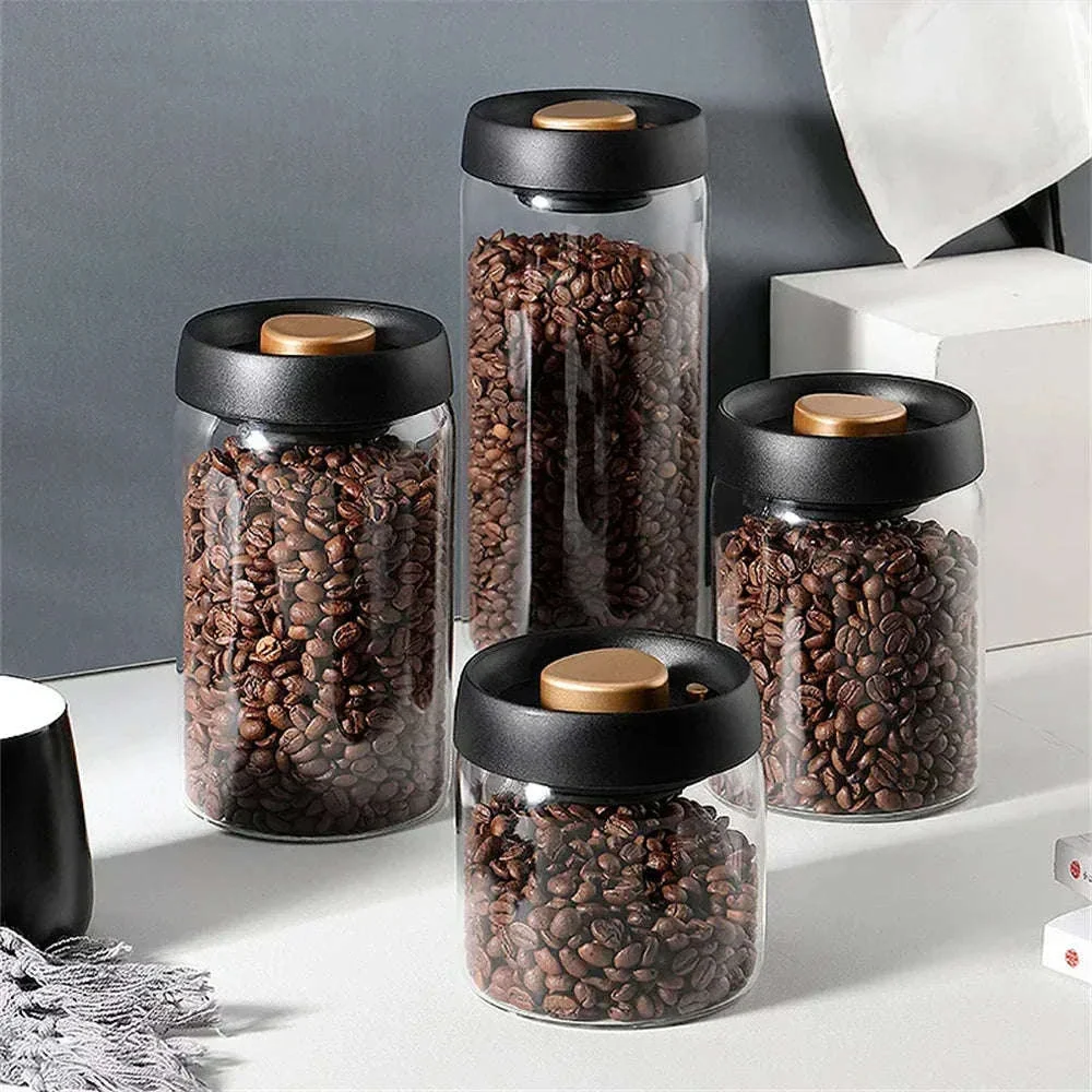 Vacuum Sealed Glass Coffee Storage Jar for Fresh Beans - Image 6