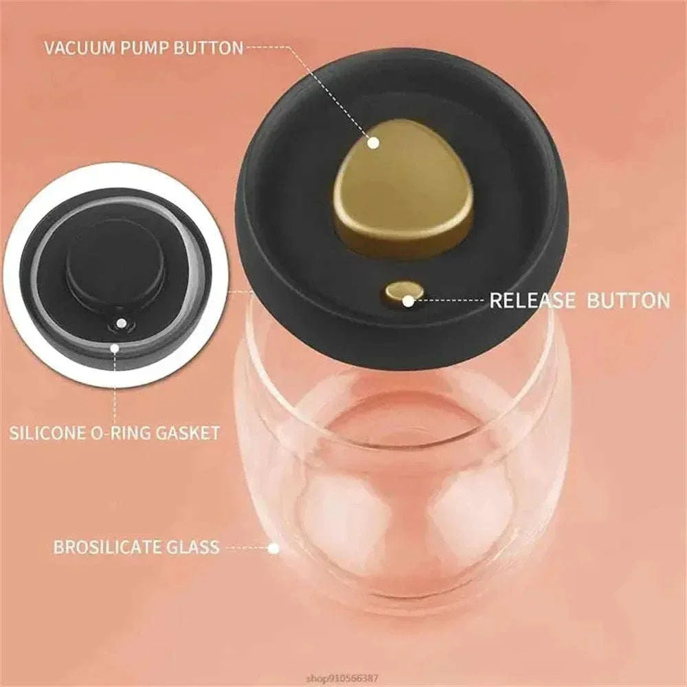 Vacuum Sealed Glass Coffee Storage Jar for Fresh Beans - Image 7