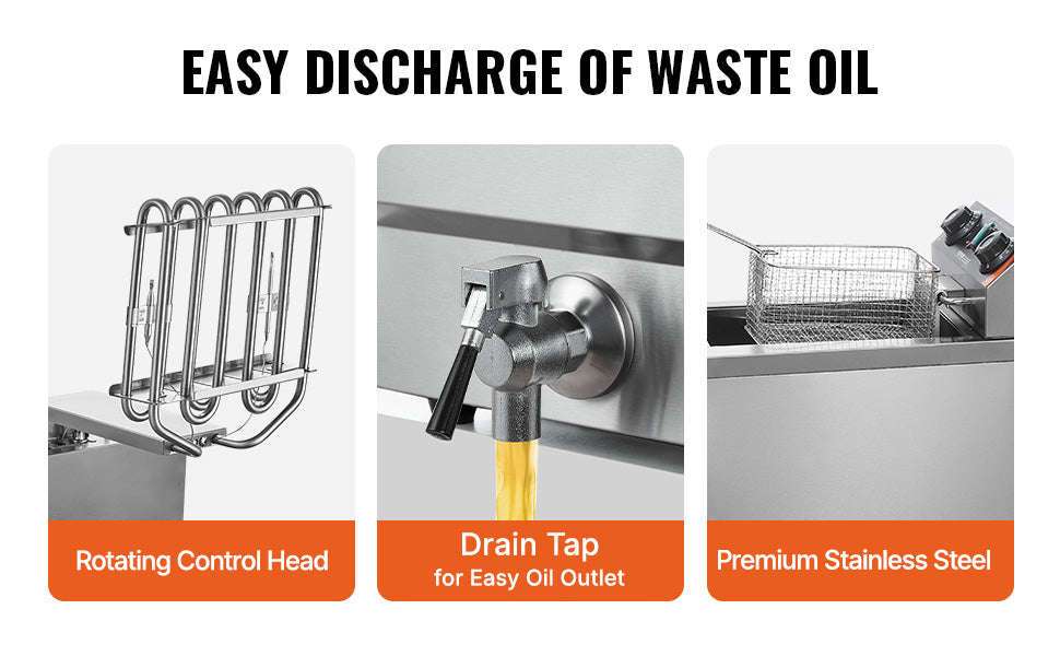 Commercial Electric Countertop Deep Fryer, Stainless Steel 9L - Image 11