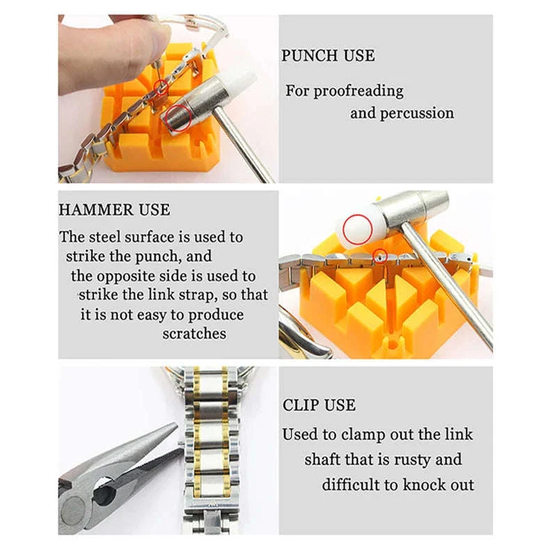Complete Watch Repair Tool Kit for Battery Replacement & Link Adjustment - Image 16