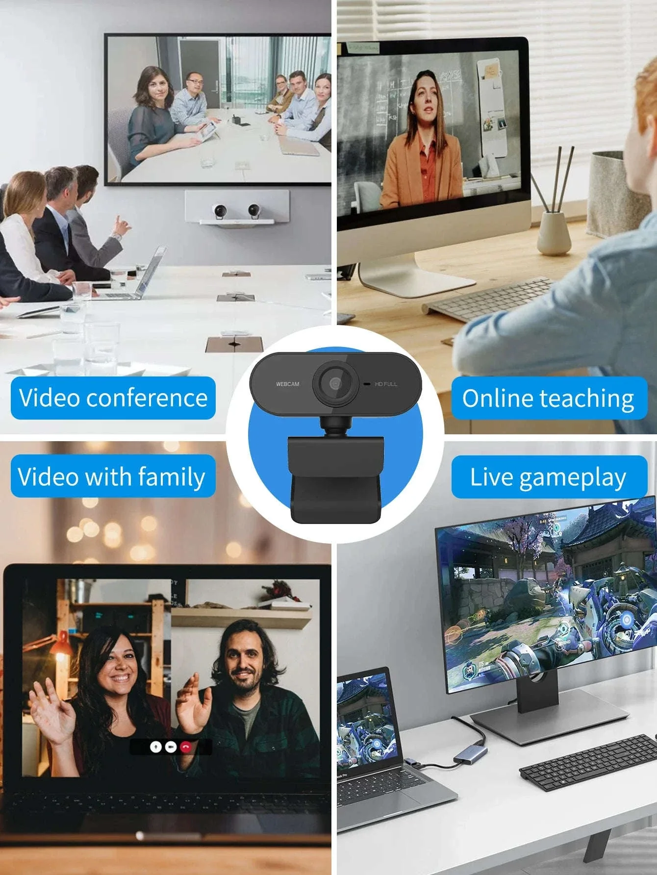 1080P USB Webcam with Autofocus for Calls and Live Streaming - Image 7