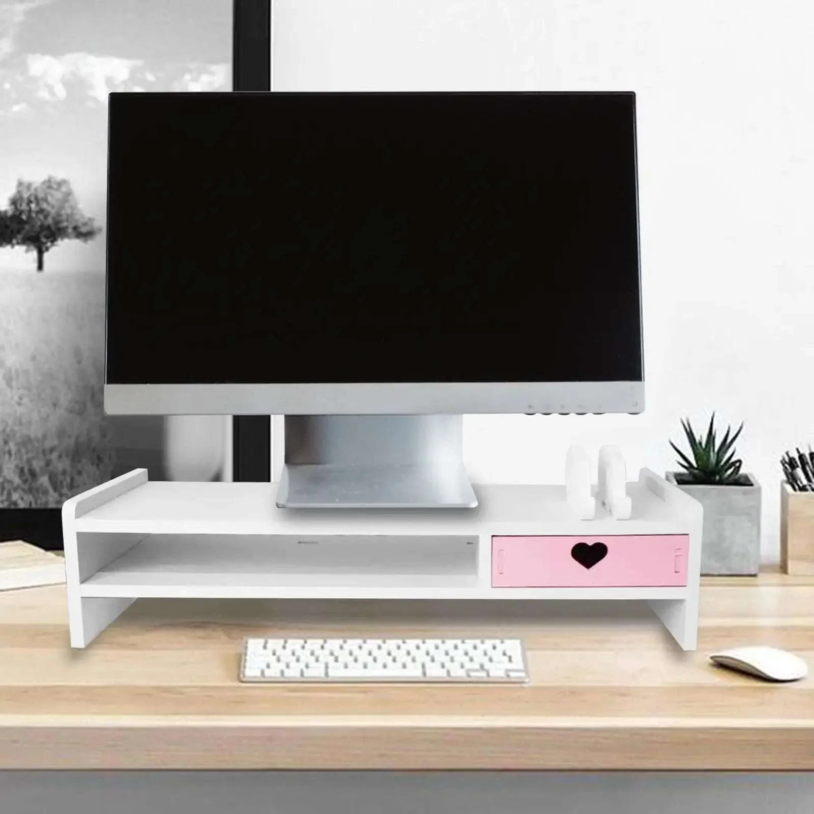 Monitor Stand Riser with Drawer Storage for Desk Organization - Image 10