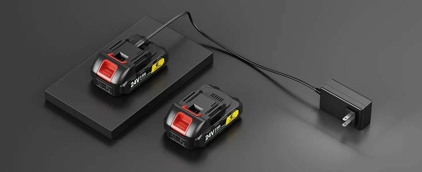 24V Cordless Strimmer with Dual Batteries and Blade Set - Image 17
