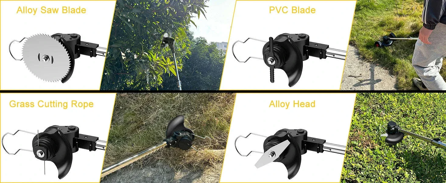 24V Cordless Strimmer with Dual Batteries and Blade Set - Image 9