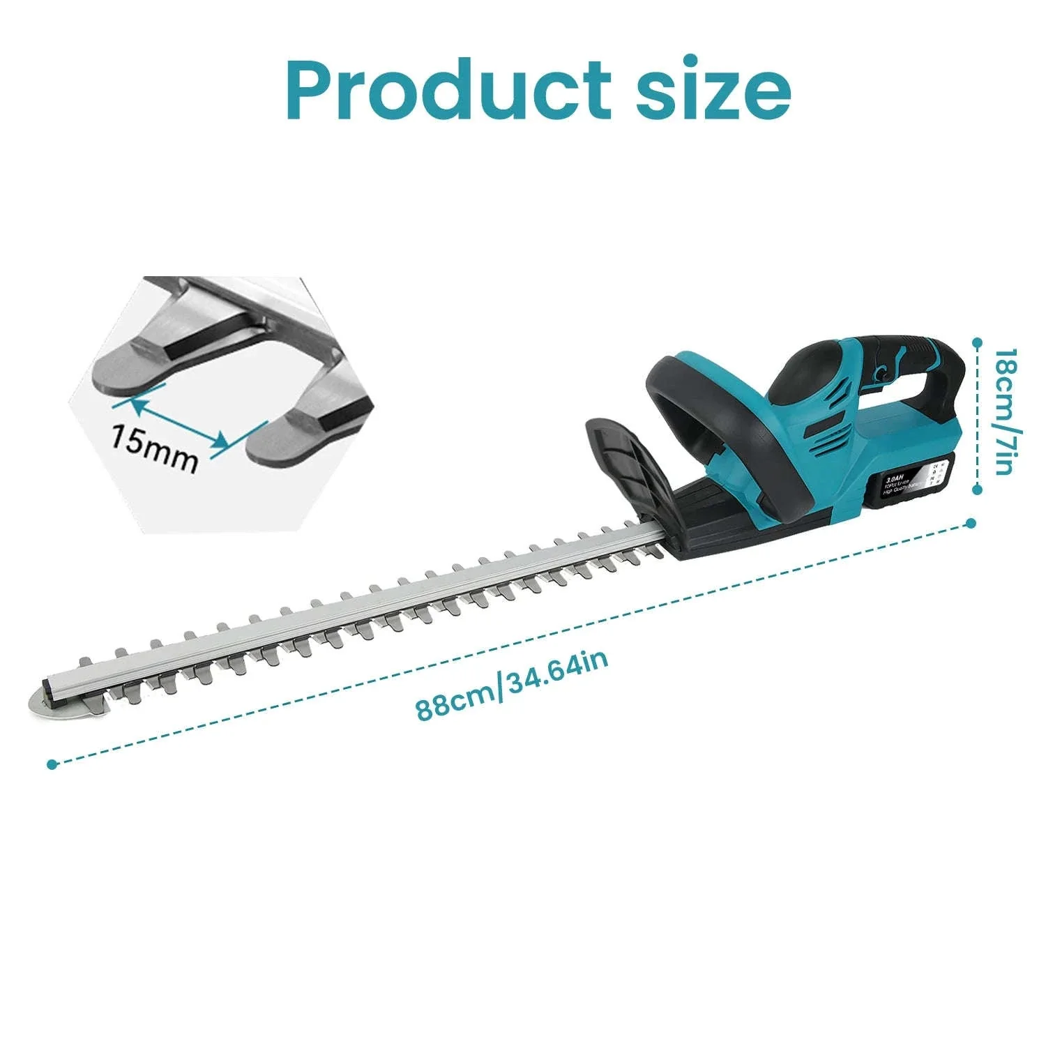 Cordless 21V Hedge Trimmer 520mm Brushless Garden Shear Tool - Image 6