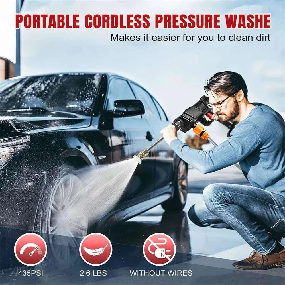 Cordless 30Bar Pressure Washer 48V Portable Car Cleaning Gun - Image 13