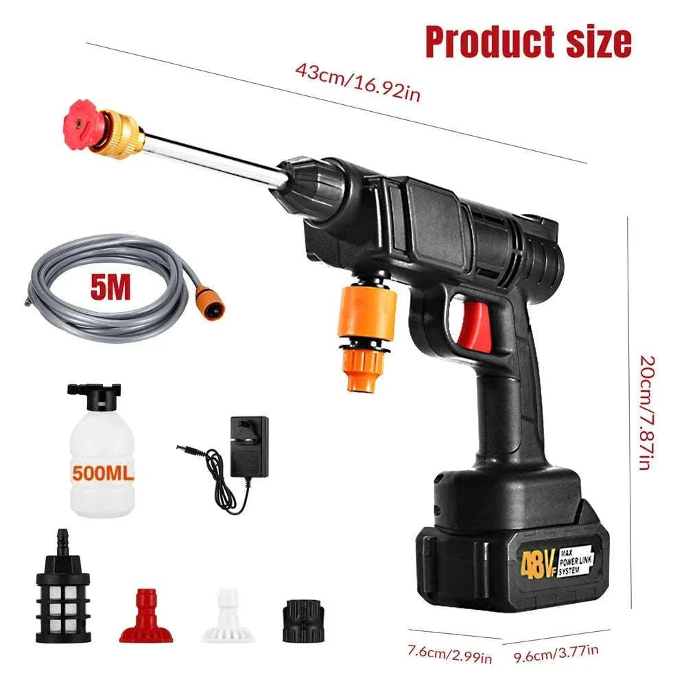Cordless 30Bar Pressure Washer 48V Portable Car Cleaning Gun - Image 6