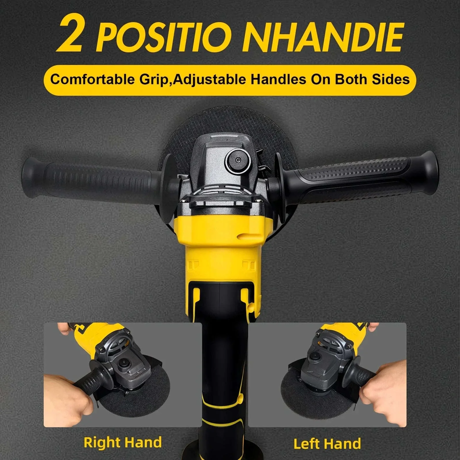 Cordless 5" Angle Grinder for Dewalt 20V Battery, 3 Speeds - Image 13