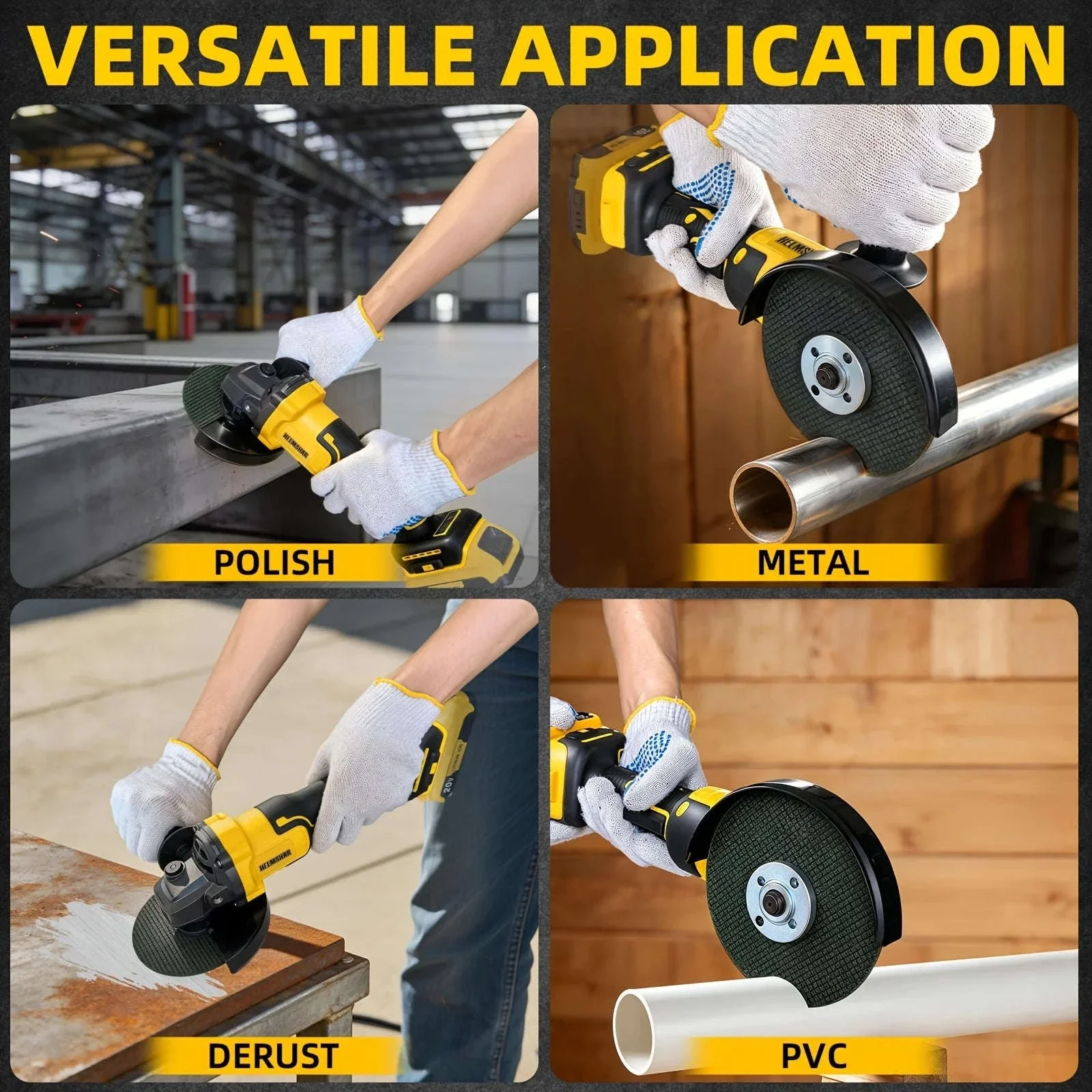 Cordless 5" Angle Grinder for Dewalt 20V Battery, 3 Speeds - Image 15
