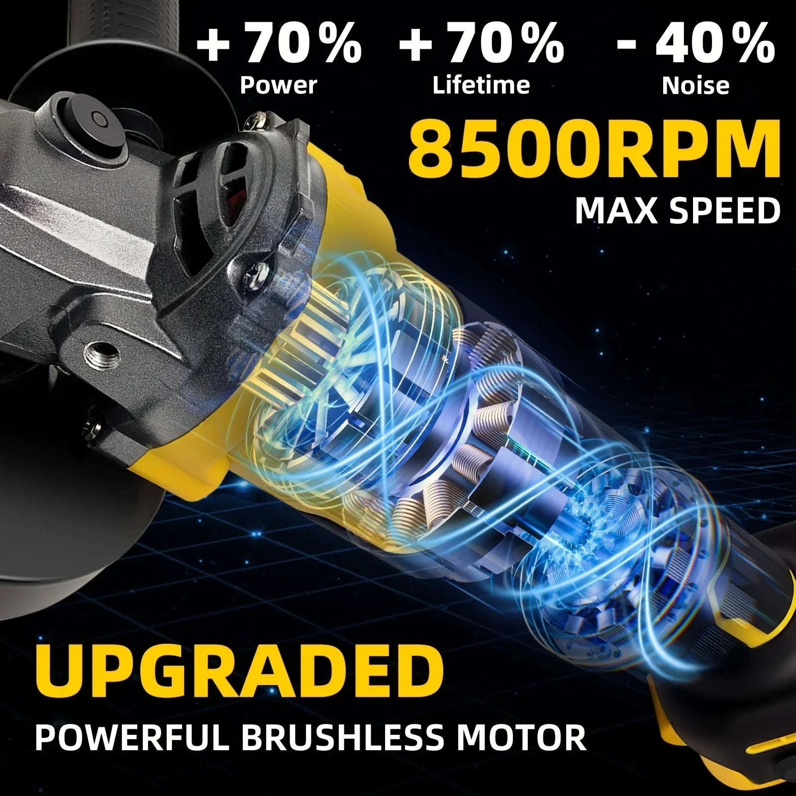 Cordless 5" Angle Grinder for Dewalt 20V Battery, 3 Speeds - Image 16