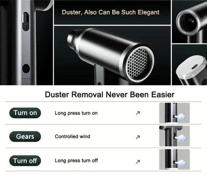 Cordless Compressed Air Duster for Keyboard & Electronics Cleaning - Image 10