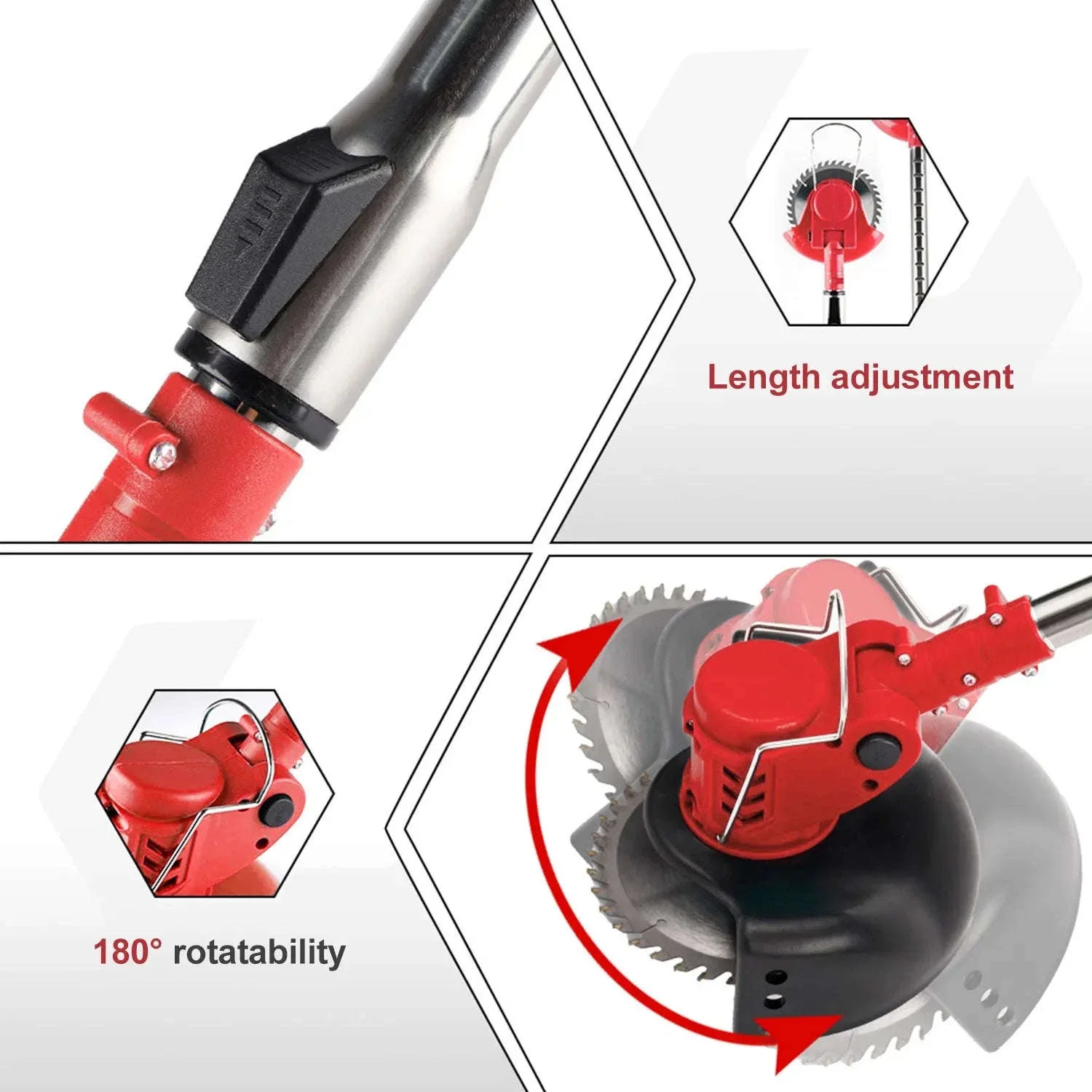 Cordless Electric Grass Trimmer with Adjustable Shaft & 3 Blade Types - Image 22
