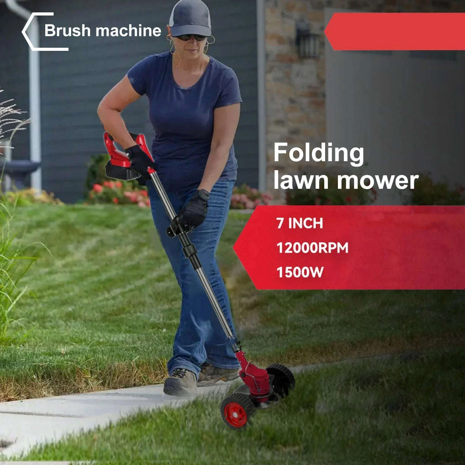 Cordless Electric Grass Trimmer with Adjustable Shaft & 3 Blade Types - Image 23