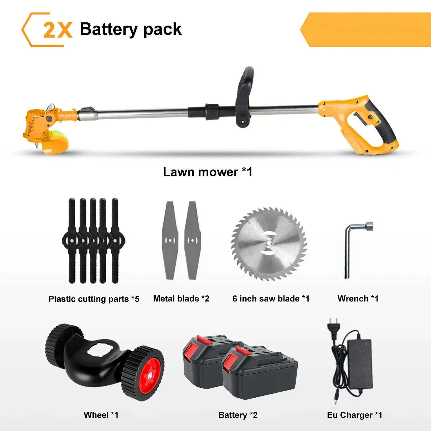 Cordless Electric Grass Trimmer with Adjustable Shaft & 3 Blade Types - Image 27