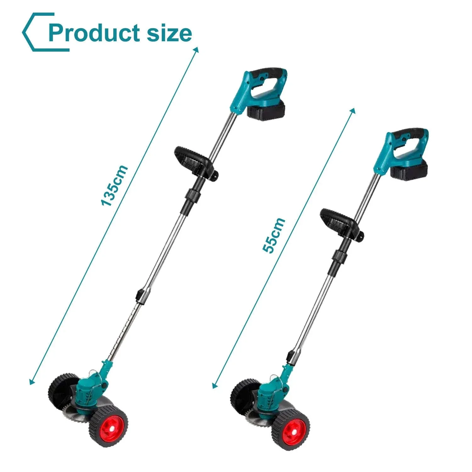 Cordless Electric Grass Trimmer with Adjustable Shaft & 3 Blade Types - Image 8