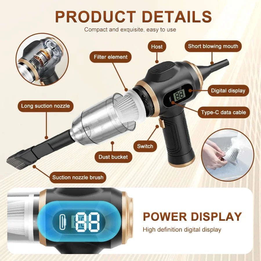 Cordless Handheld Vacuum Cleaner with HEPA Filter for Car & Home - Image 6