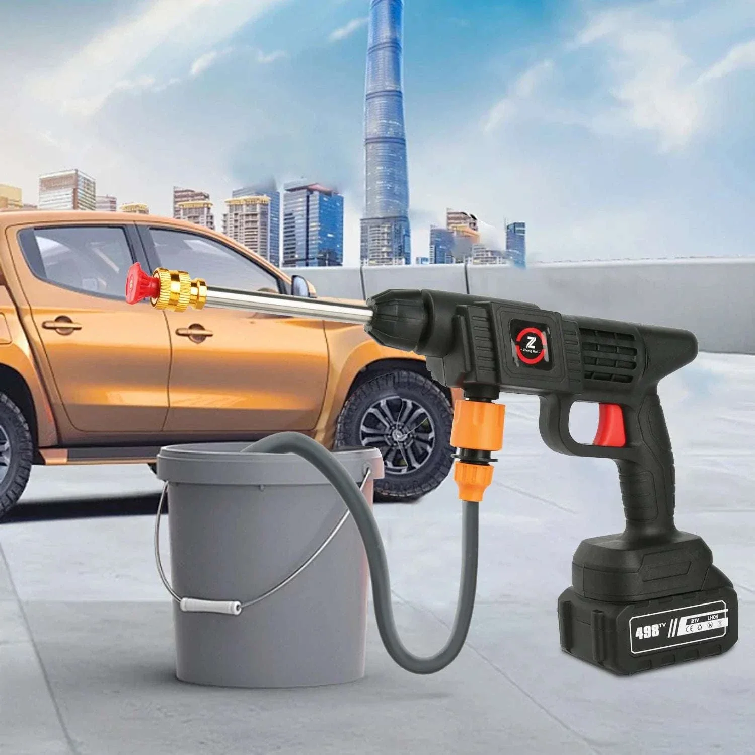 Cordless High Pressure Washer 50Bar with Battery & 6-in-1 Nozzle - Image 10