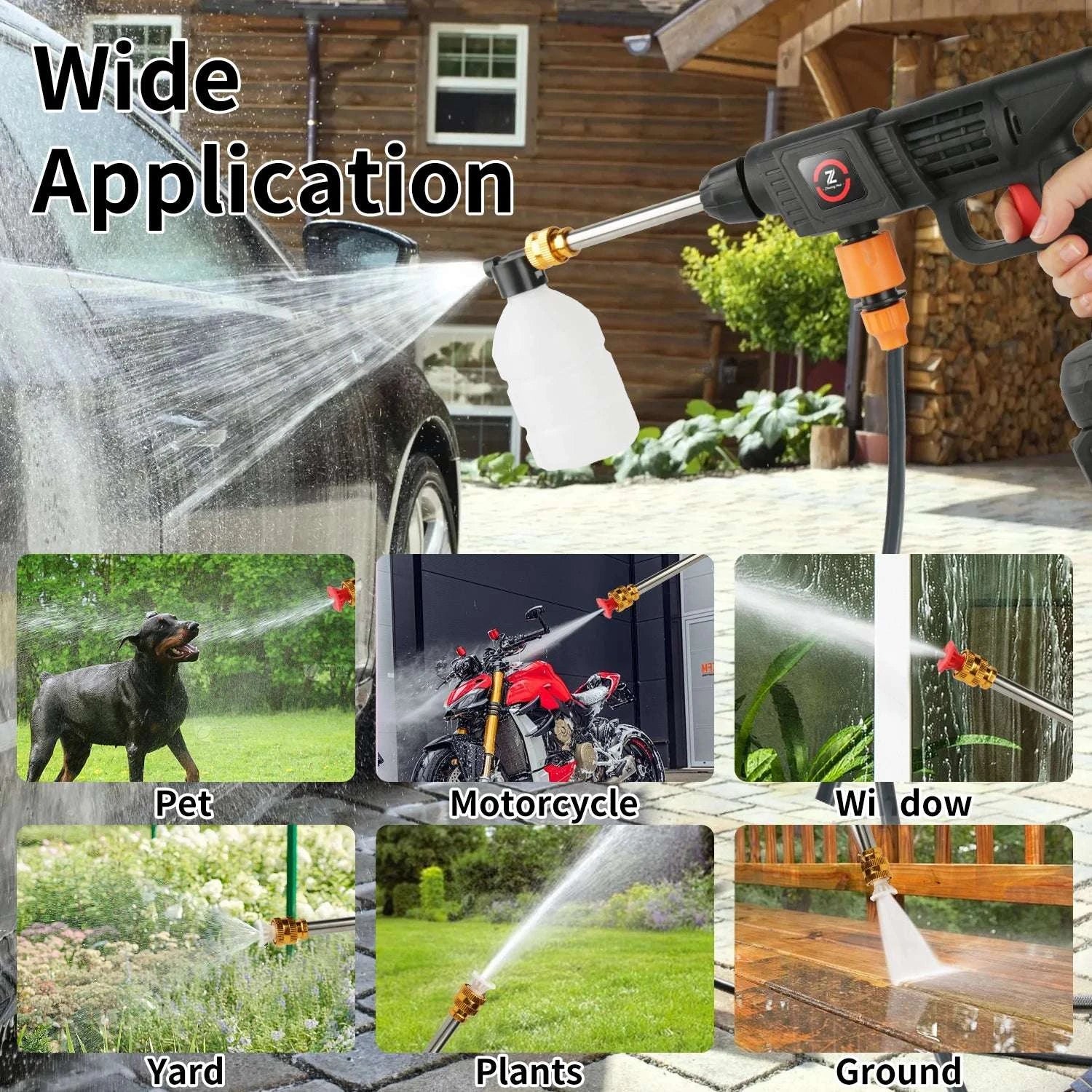 Cordless High Pressure Washer 50Bar with Battery & 6-in-1 Nozzle - Image 4
