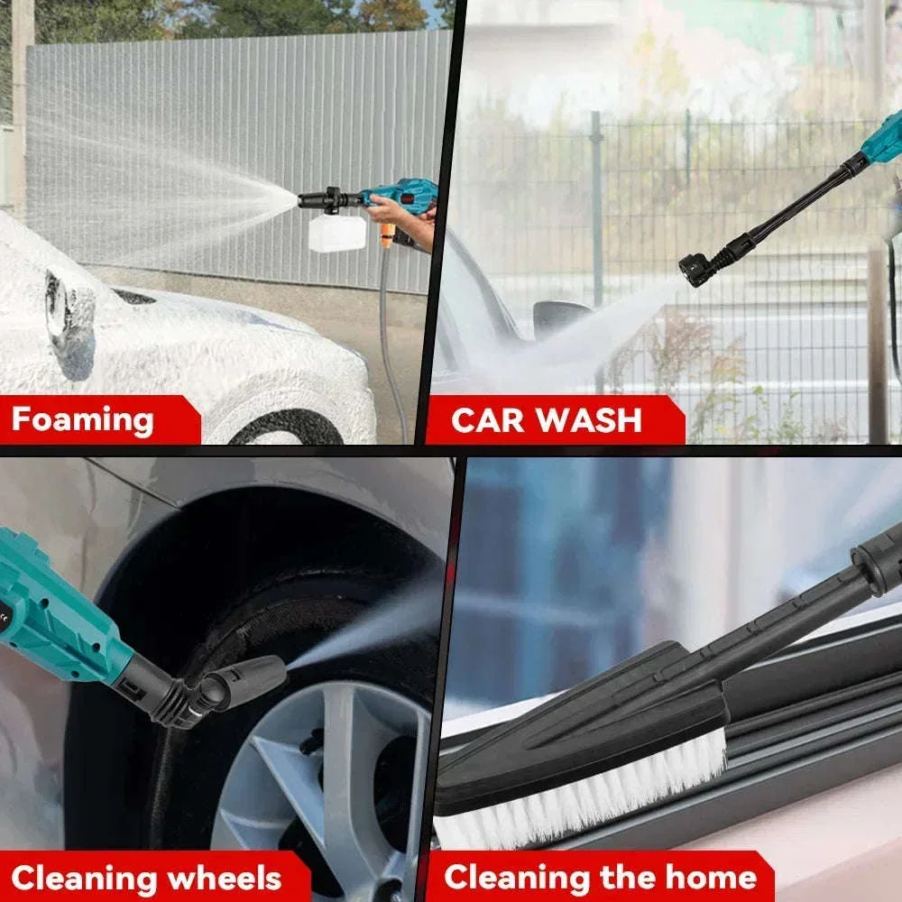 Cordless High Pressure Washer Gun 200 Bar 6-in-1 Spray for Car & Garden - Image 2