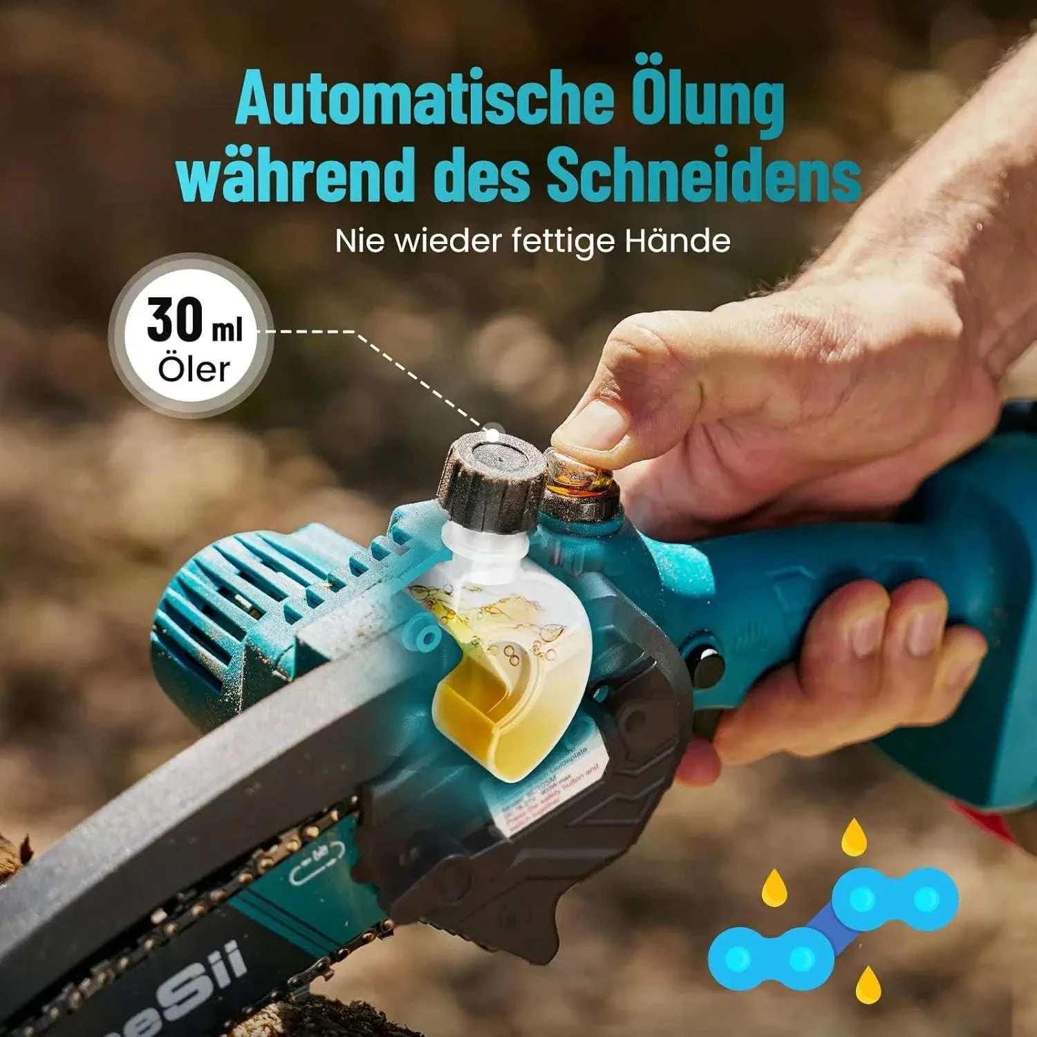 Cordless 6-Inch Mini Chainsaw for Pruning and DIY Cutting - Image 4