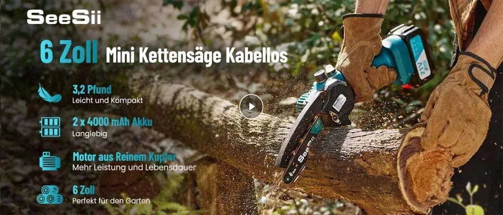 Cordless 6-Inch Mini Chainsaw for Pruning and DIY Cutting - Image 8