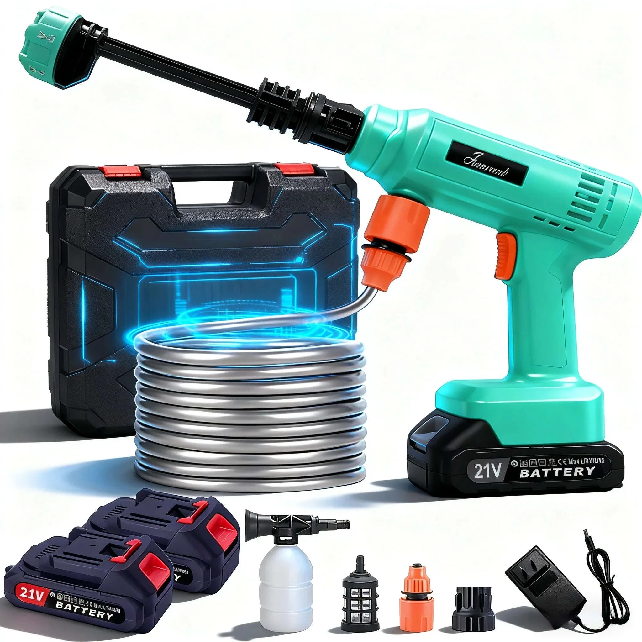 Cordless Portable Pressure Washer Gun with Battery and Hose - Image 11
