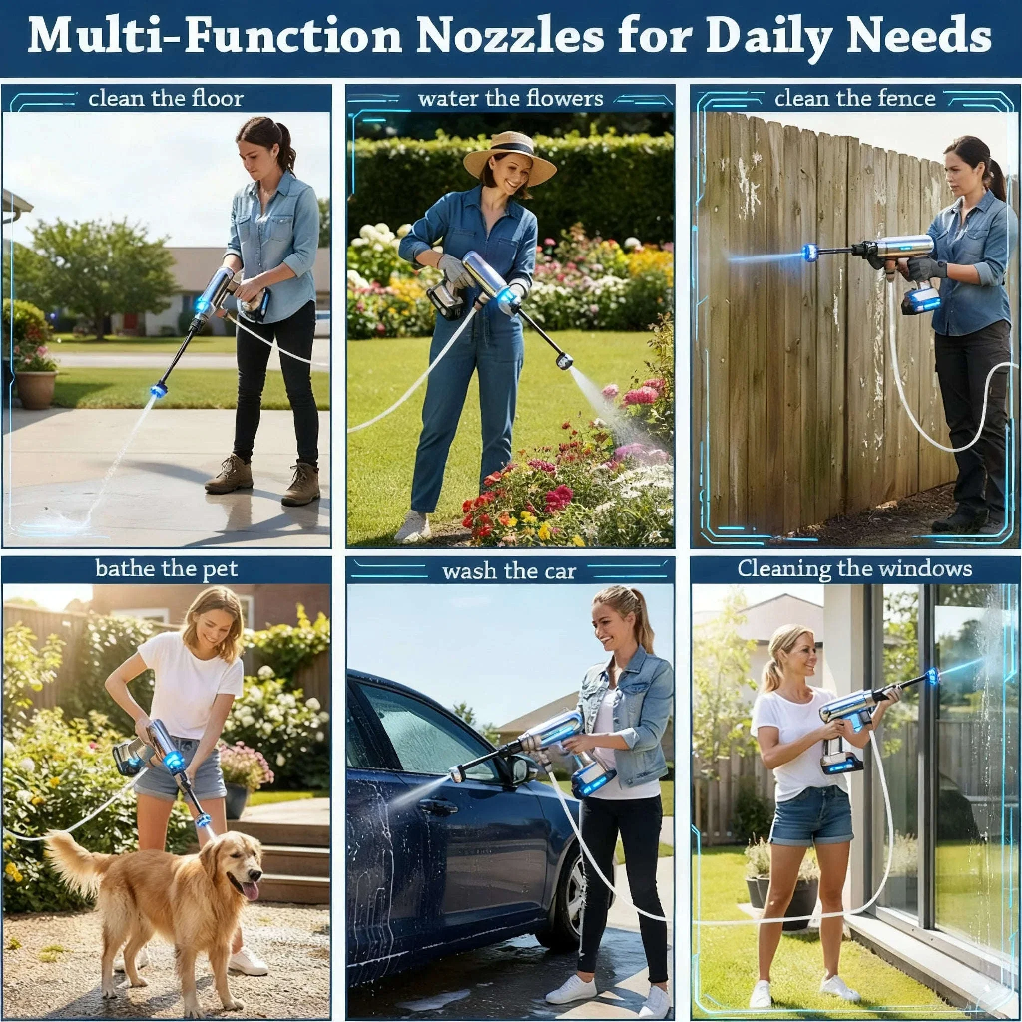 Cordless Portable Pressure Washer Gun with Battery and Hose - Image 6