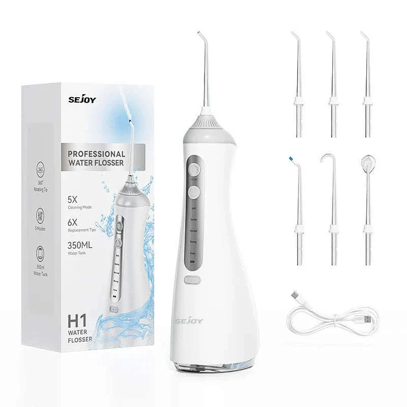 Cordless Water Flosser with 6 Nozzles & 5 Modes, 350ml Tank - Image 7