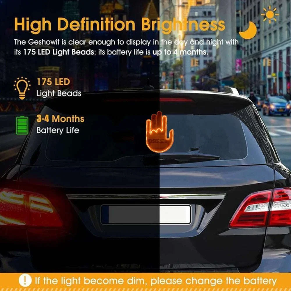 LED Gesture Light with Remote for Car Interior Window Sign - Image 6