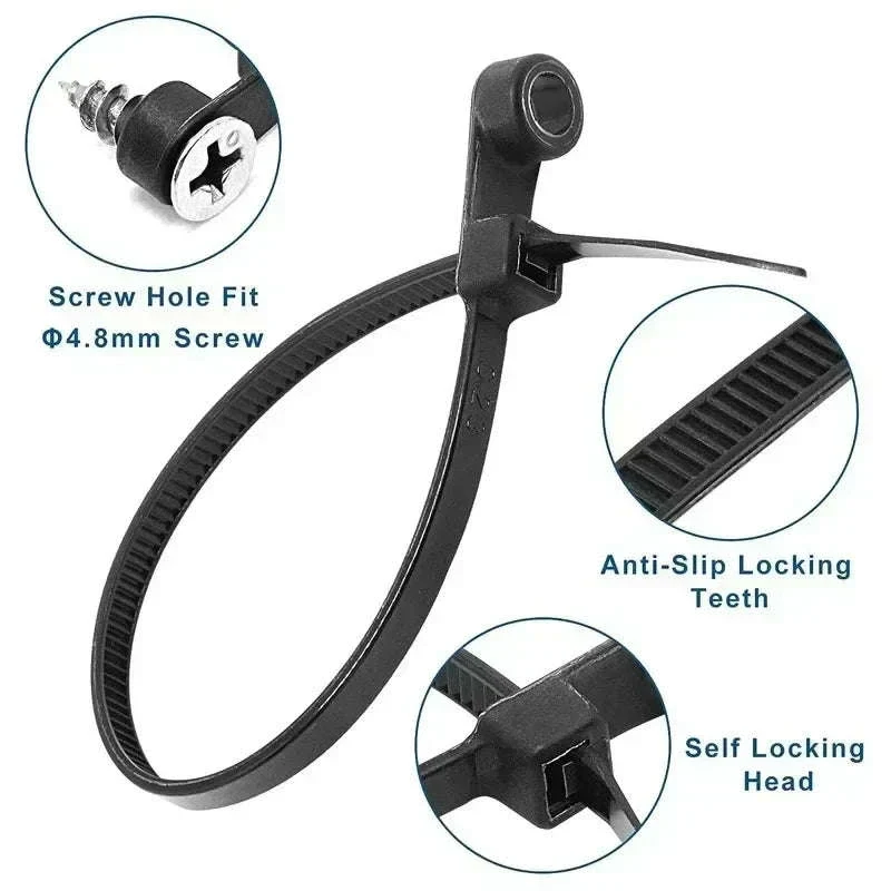 Nylon Cable Ties with Screw Mount for Secure Cable Control - Image 6