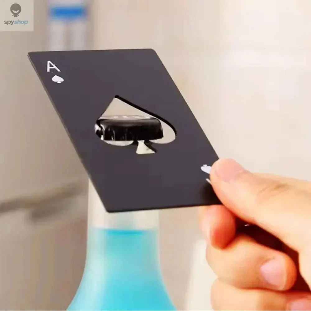Stainless Steel Spade Bottle Opener, Slim Wallet-Sized Tool - Image 7