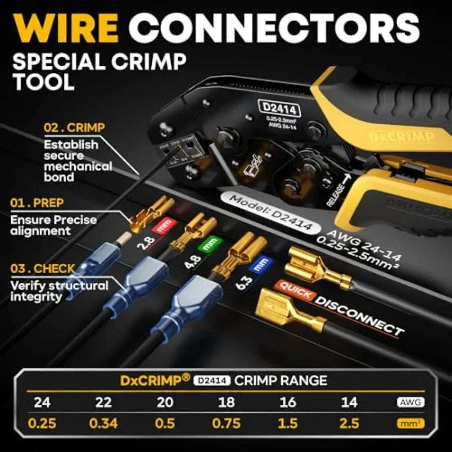 Crimping Tool Kit with 36-Type Open Spade Terminals Set - Image 8
