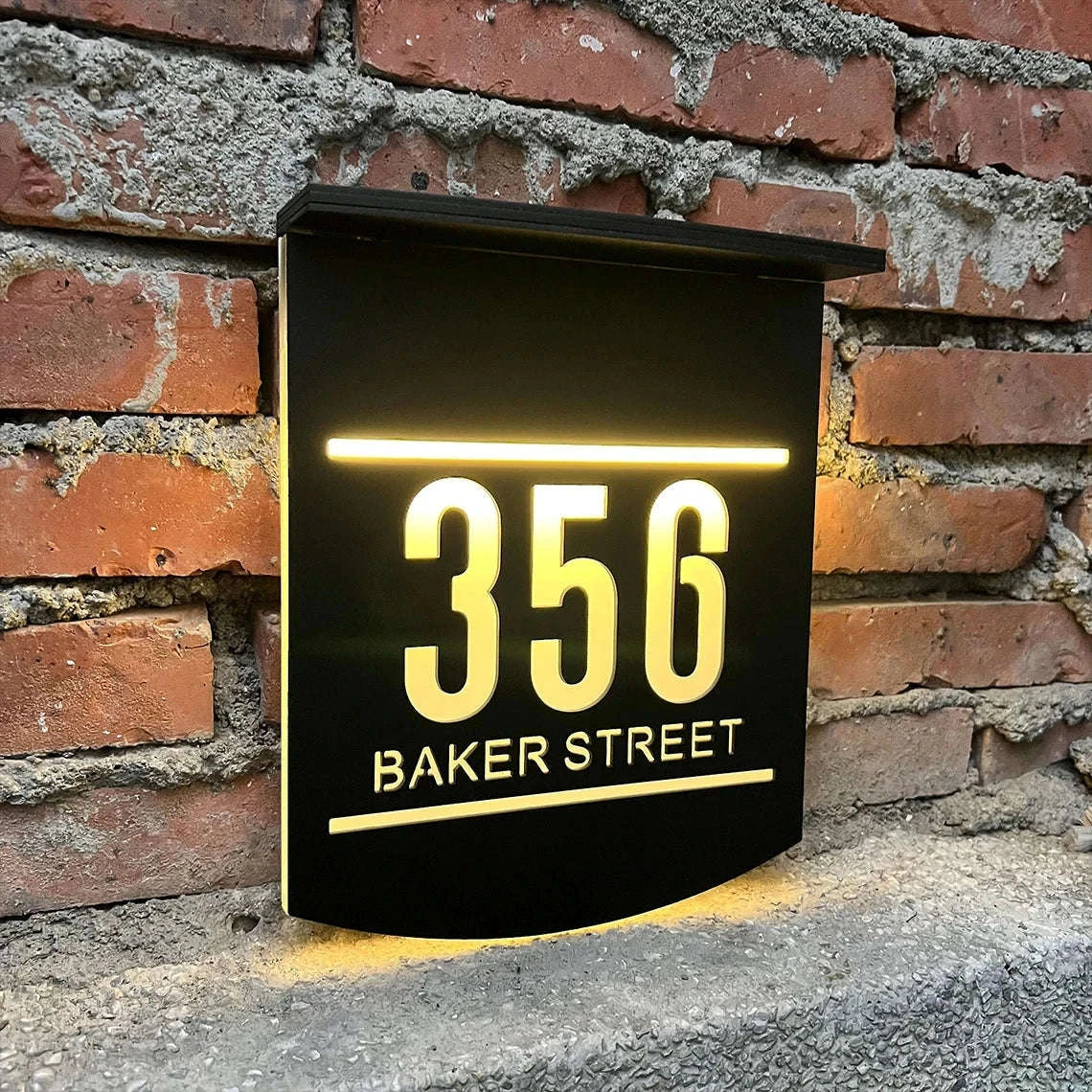 Customized Solar House Sign with LED Acrylic Address Numbers - Image 3