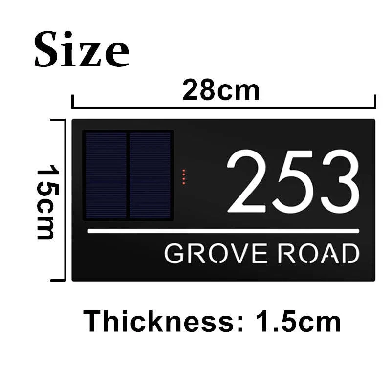 Personalized Solar LED House Number Sign for Clear Night Visibility - Image 6