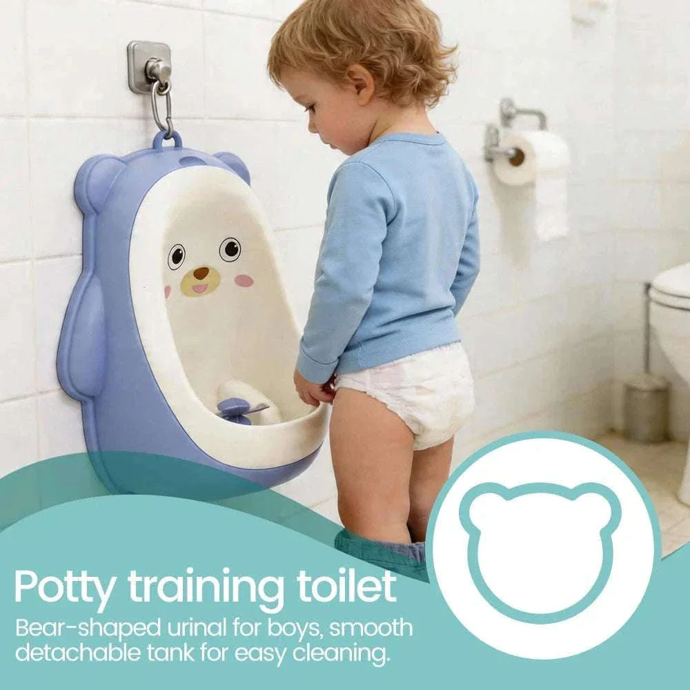 Cute Bear Kids Urinal with Spinner & Detachable Tank for Boys - Image 3