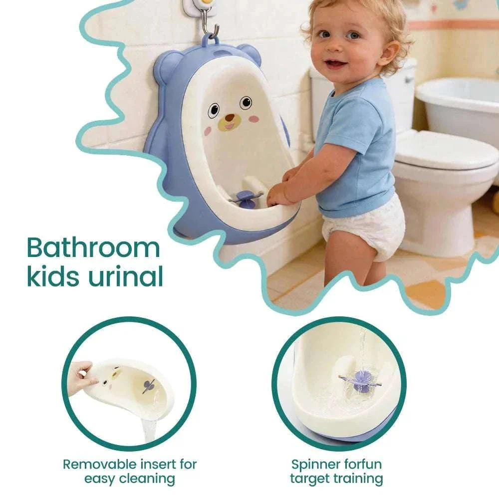 Cute Bear Kids Urinal with Spinner & Detachable Tank for Boys - Image 5