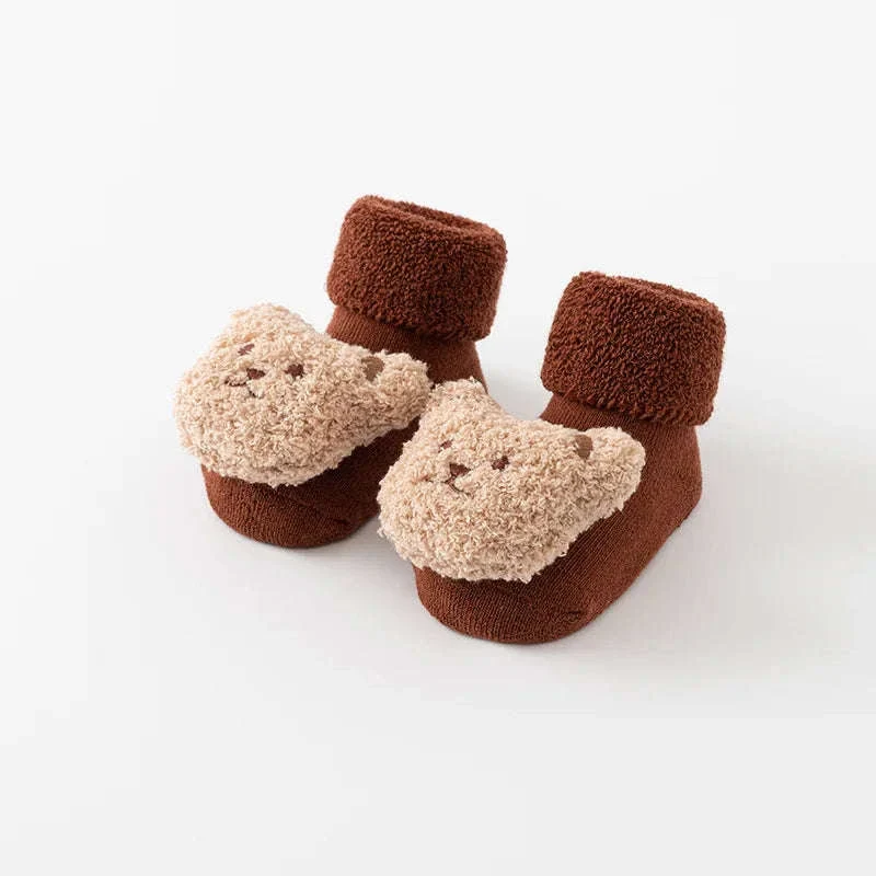 Cute Cartoon Bear Baby Socks with Anti-Slip Soles - Image 19